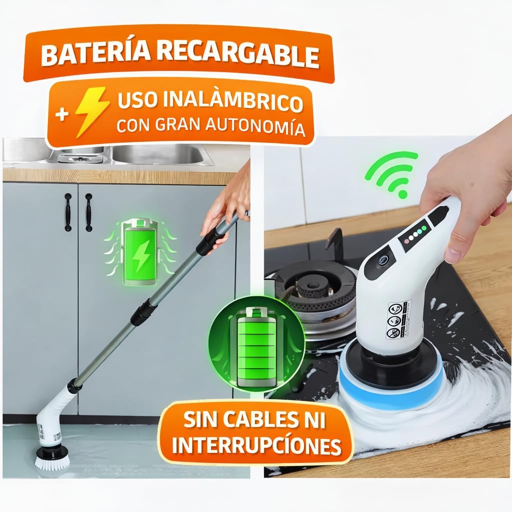 PowerClean 360® Cepillo Eléctrico de Limpieza 9 en 1