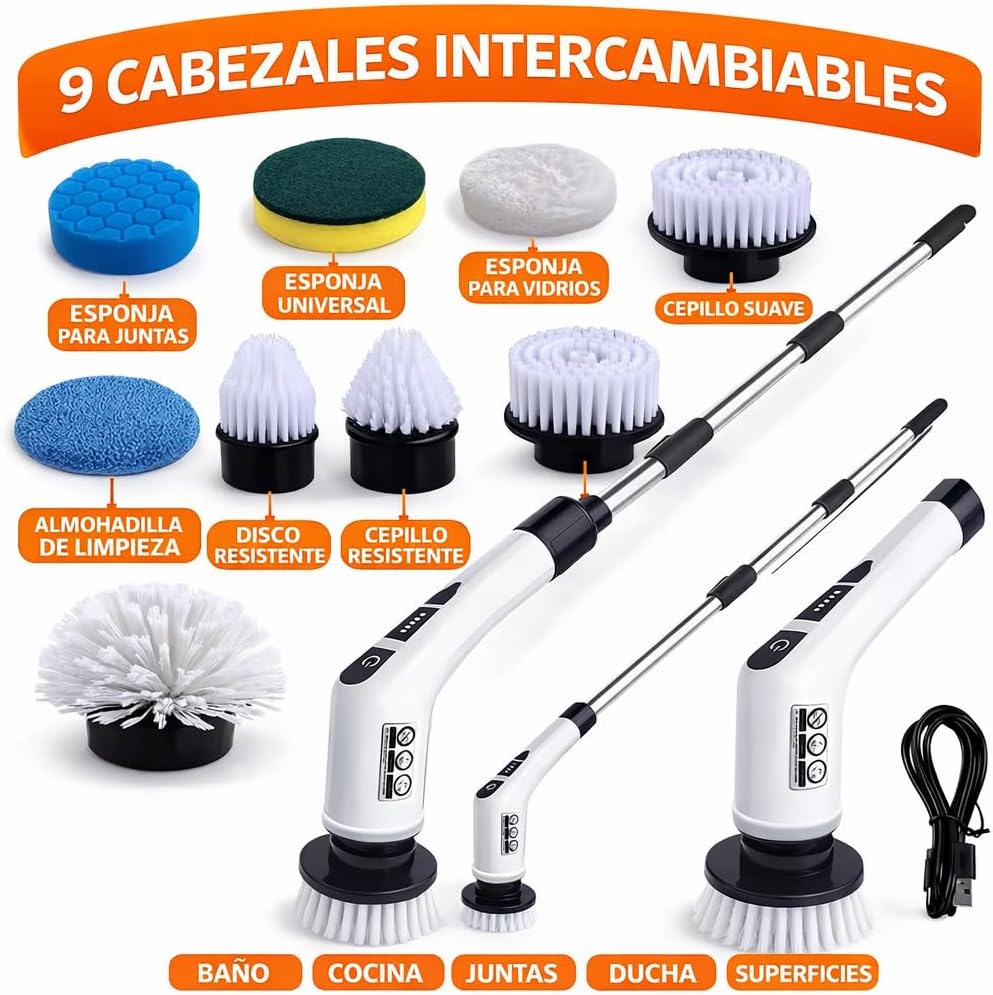 PowerClean 360® Cepillo Eléctrico de Limpieza 9 en 1