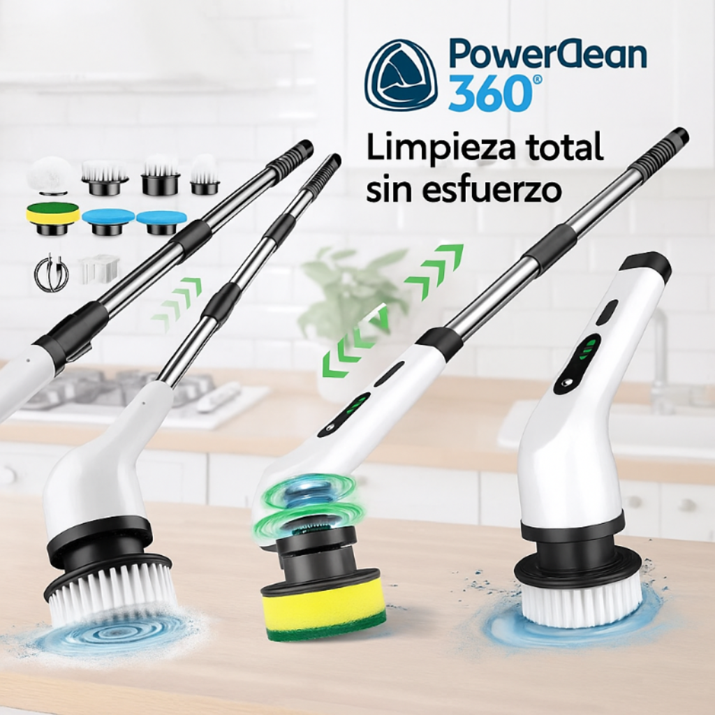 PowerClean 360® Cepillo Eléctrico de Limpieza 9 en 1