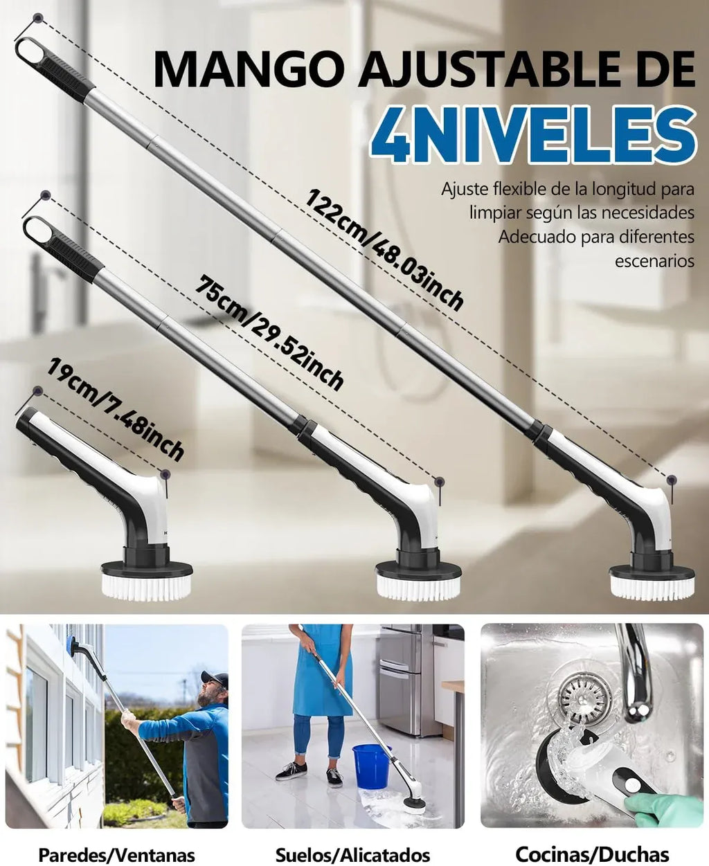 PowerClean 360® Cepillo Eléctrico de Limpieza 9 en 1