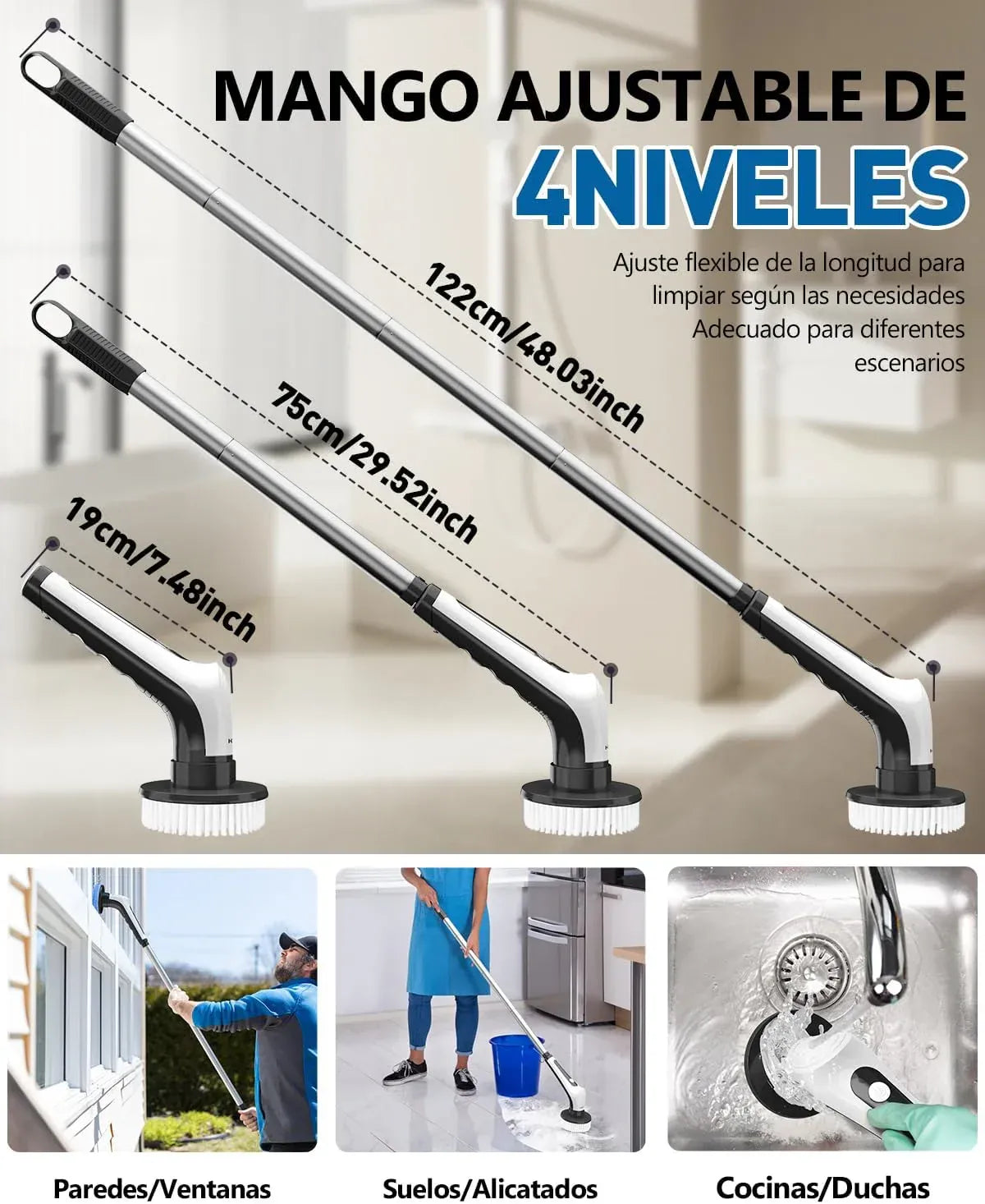 PowerClean 360® Cepillo Eléctrico de Limpieza 9 en 1